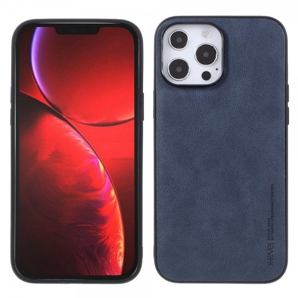 X-Level iPhone 14 Pro Deksel Skinntekstur Blå