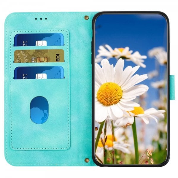 iPhone 15 Plus Etui Blomstermønster Grønn