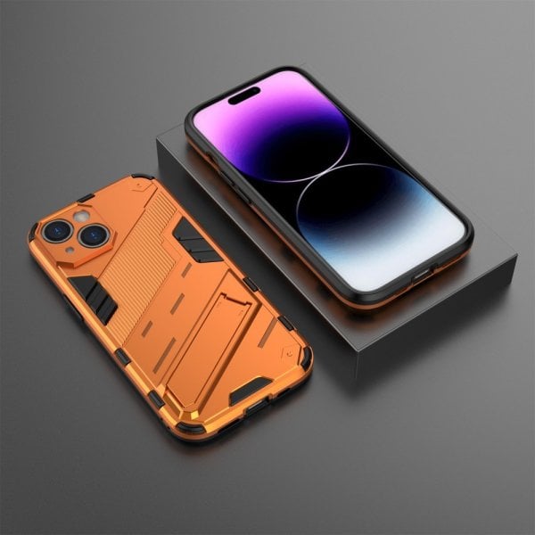 iPhone 15 Plus Deksel med Stativ Oransje