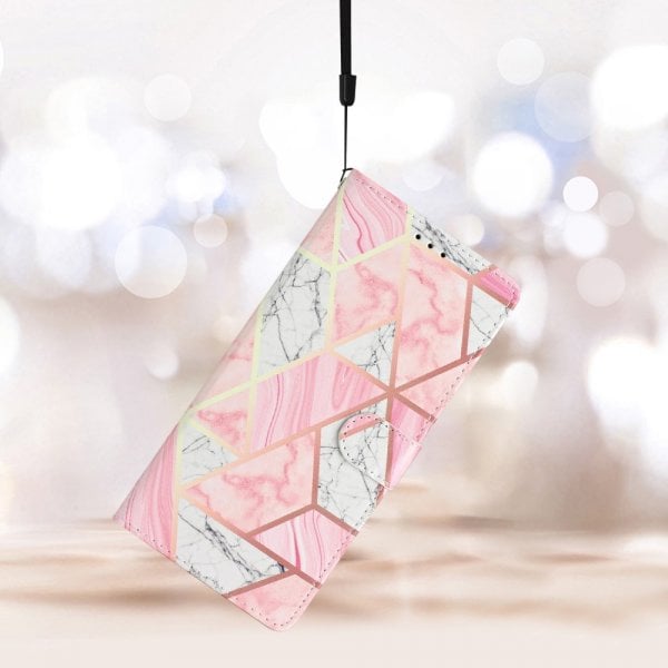 iPhone 15 Pro Etui Motiv Rosa Marmor