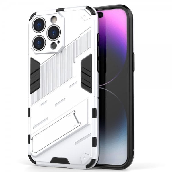 iPhone 15 Pro Max Deksel med Stativ Hvit
