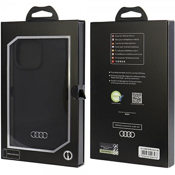 Audi iPhone 15 Pro Max Deksel Silikoni Svart