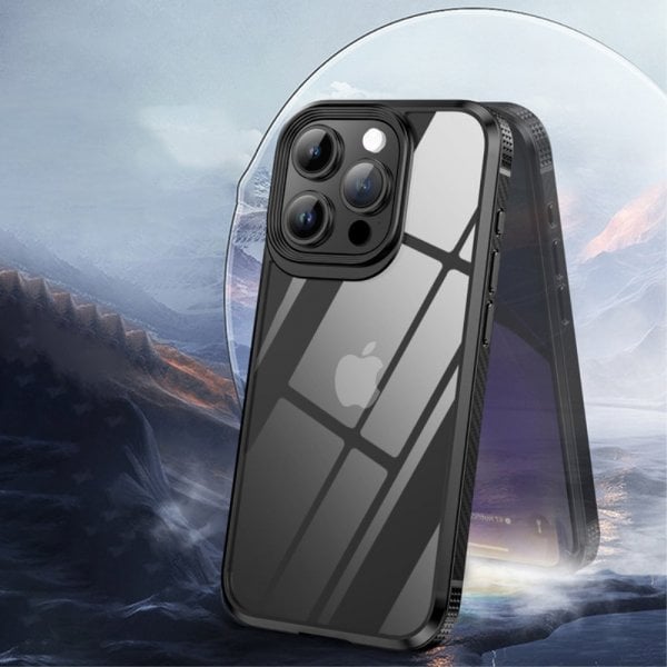 Ipaky iPhone 15 Pro Max Deksel Gjennomsiktig Bakside Lilla