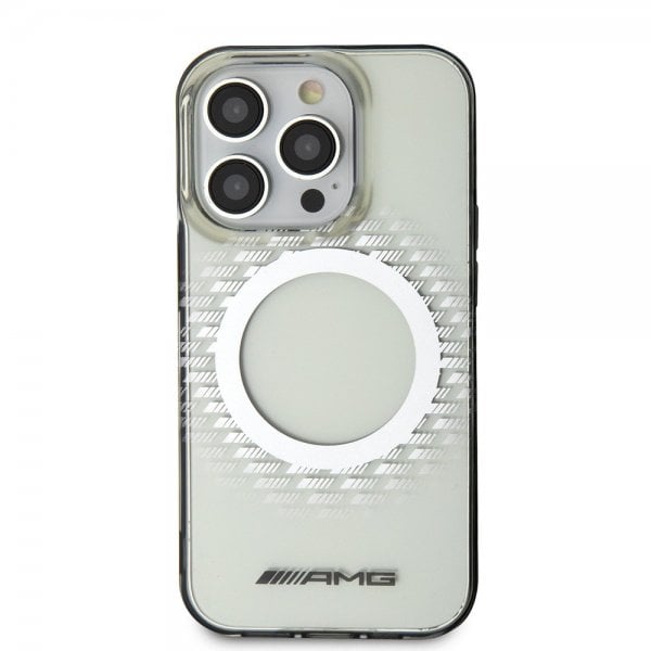 Mercedes Benz iPhone 15 Pro Deksel Rhombus Pattern MagSafe AMG Transparent