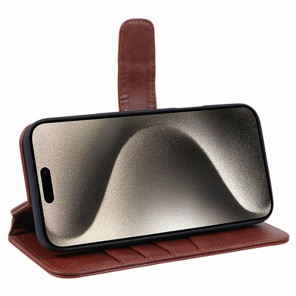 Nordic Covers iPhone 16 Pro Max Etui Essential Leather Maple Brown