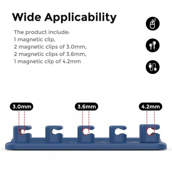 Ahastyle Kabelholder WG104 Magnetisk Blå