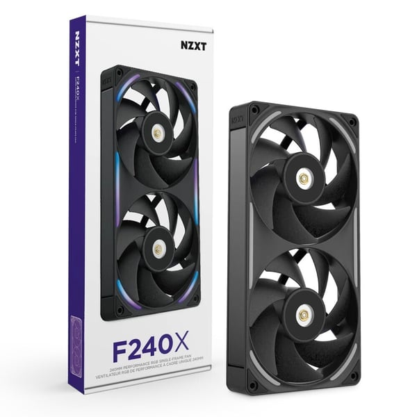 NZXT F240X Performance RGB-fläkt, 240 mm, svart