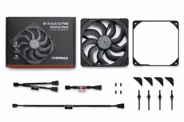 Noctua NF-A14x25 G2 PWM chromax.black fläkt, 140 mm