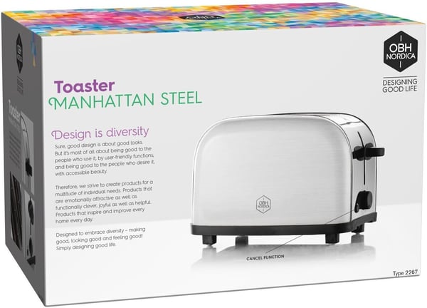 OBH Nordica Manhattan Steel -brødrister