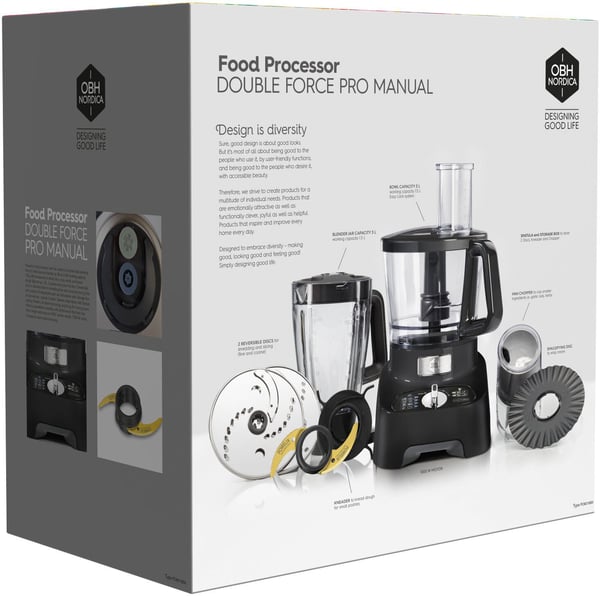 OBH Nordica Double Force Pro Manual - multifunktionel maskine, sort