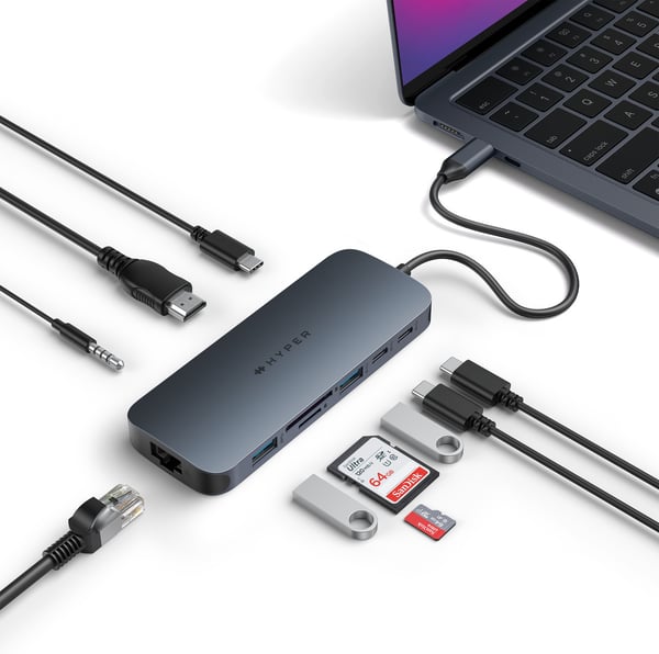 HyperDrive Next 10 Port USB-C Hub -adapter, blå