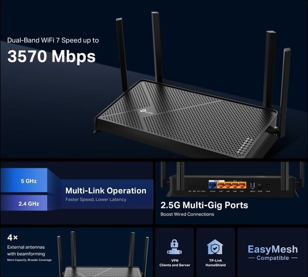 TP-LINK Archer BE230 Dual-Band WiFi 7 -Mesh-router