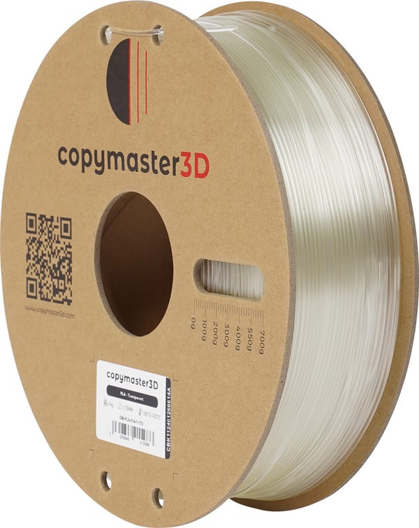 Copymaster3D PLA-filament til 3D-printere, 1,75 mm, transparent
