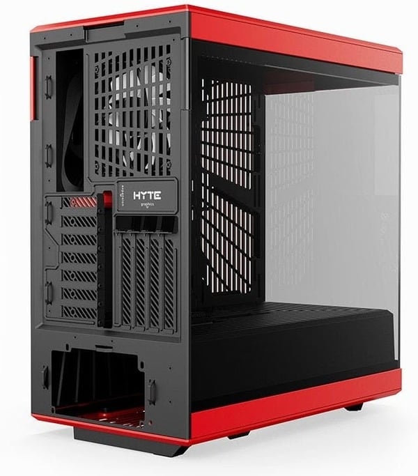 Hyte Y40 Red ATX-chassi med fönster, svart/röd