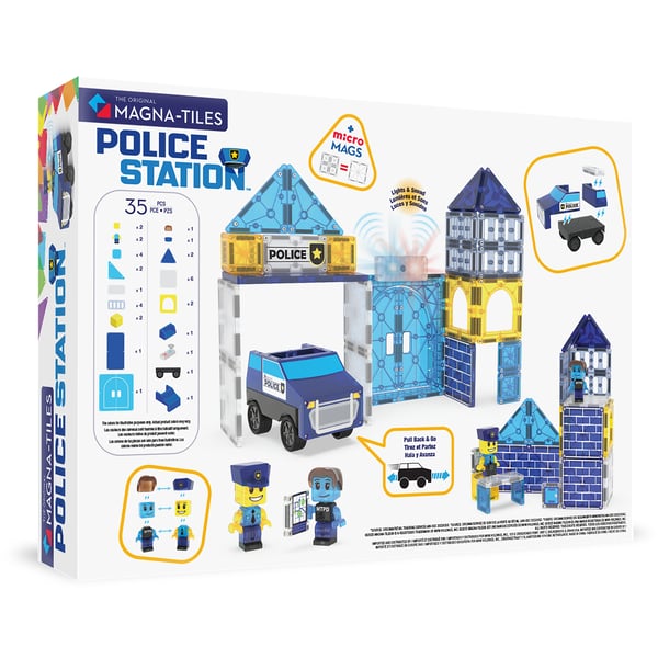 MAGNA-TILES® Polisstation magnetbyggsats, 35 delar
