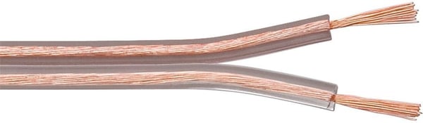 Goobay højttalerkabel, 2 x 4 mm, 50,0 m, gennemsigtig, på rulle.
