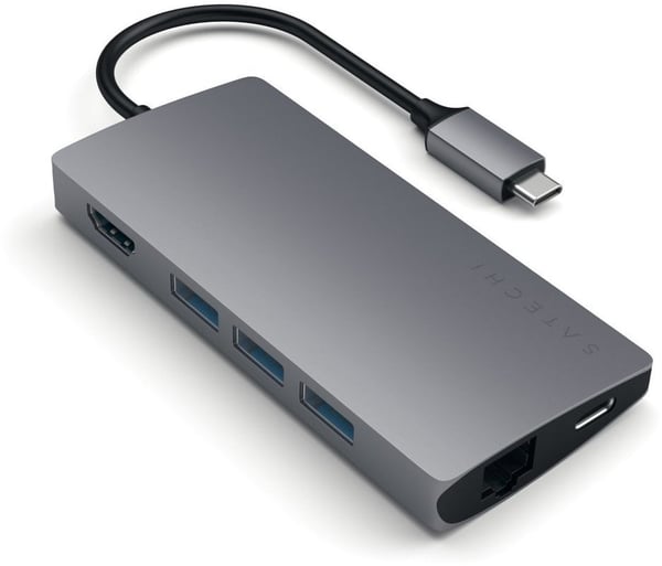 Satechi USB-C Multi-Port Adapter 4K Gigabit Ethernet V2 -adapter, space gray