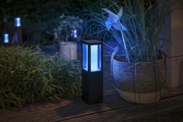 Philips Hue Impress Outdoor-smart bollardlampe, sort, lav, 40 cm, 1200 lm