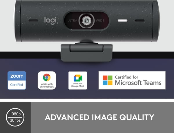 Logitech Brio 500 -webcam, sort