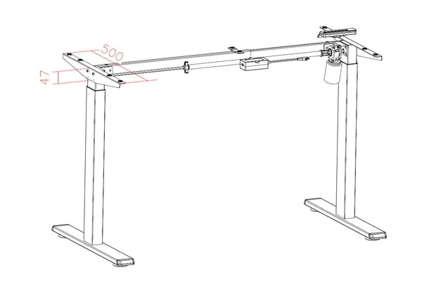 ErgoWork Compact -elstativ för elskrivbord, vit