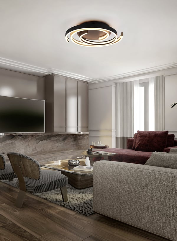 Trio Caya LED loftlampe, 6800 lm, 2300/3000/4000 K, LED 58 W, 50 cm, aluminium