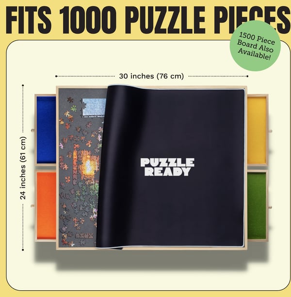 Puzzle Ready - Träpusselbräda, 1000 bitar