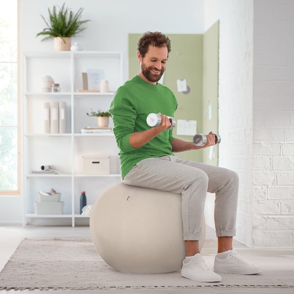 Leitz aktivbold med balancerende vægte 65cm, lysegrå