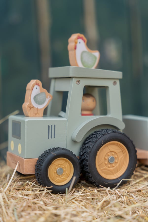 Little Dutch Little Farm -trætraktor + trailer