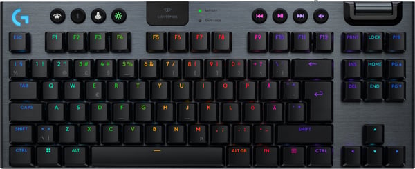 Logitech G915 X LIGHTSPEED TKL - lavprofil gaming tastatur, Taktil-kontakter, sort