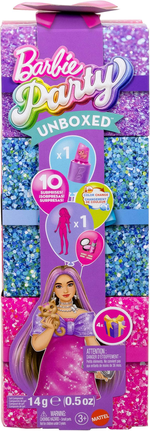 Barbie Party Unboxed Glam Series Modedocka, rosa