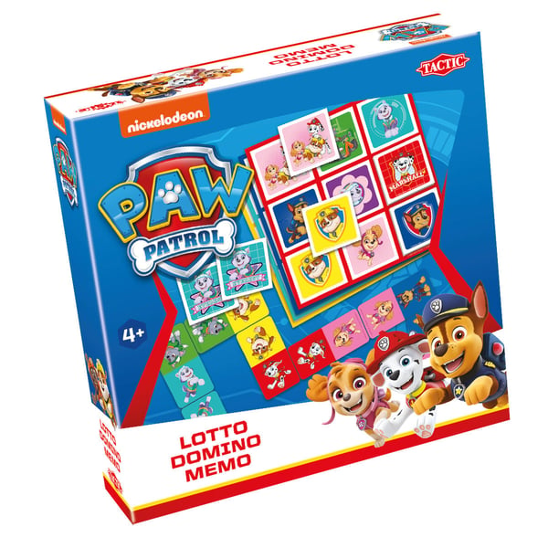 Tactic Paw Patrol 3-i-1 Memo, Lotto, Domino