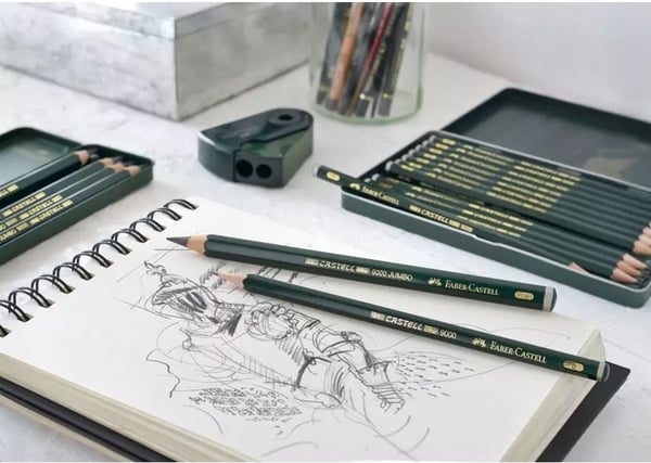 Faber-Castell konstset 9000, 8B-2H, 12 pennor