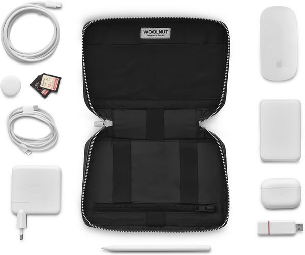 Woolnut Leather Tech Organizer - tilbehørstaske, sort