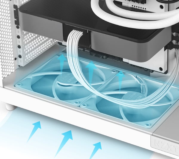 NZXT H6 Flow RGB ATX-kabinet med panoramavindue, hvid
