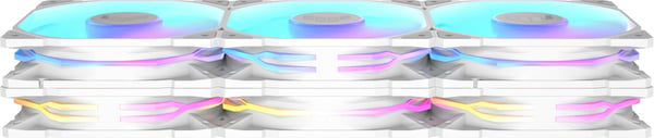 Asus TUF Gaming TR 120 ARGB Reverse PWM-blæser, 120 mm, hvid, 3-pak