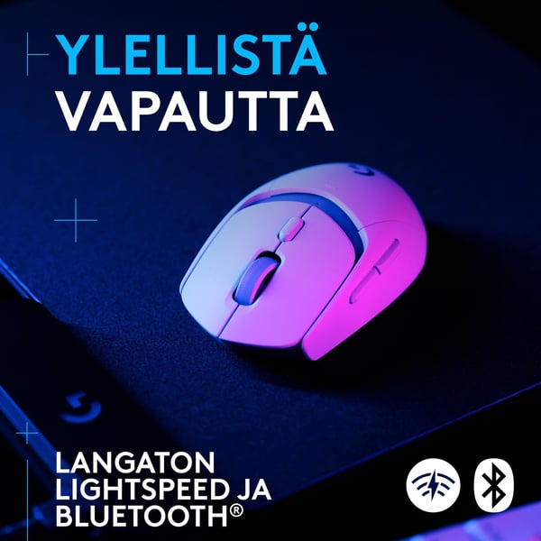Logitech G309 LIGHTSPEED trådløs spillesmus, hvid