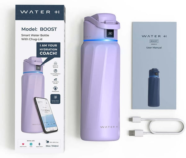 WaterH BOOST Chug Lock smart vandflaske, 946 ml, lilla