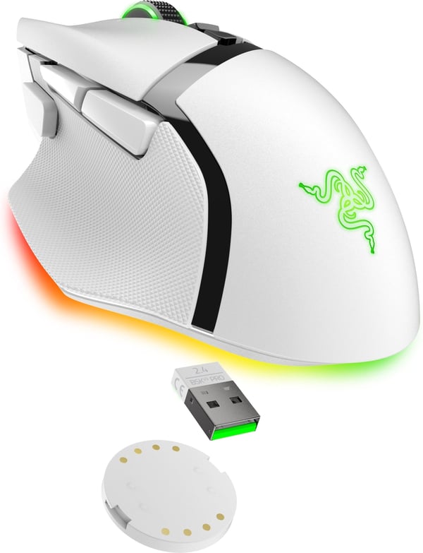 Razer Basilisk V3 Pro 35K trådløs spilmus, hvid