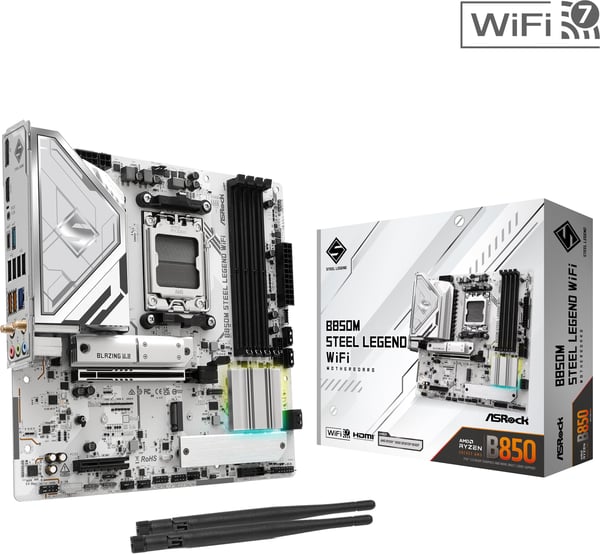 Asrock B850M Steel Legend WiFi AMD AM5 MicroATX-moderkort