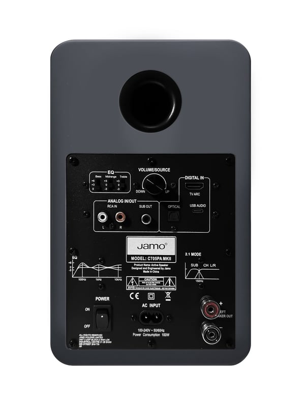 Jamo C705PA MKII Aktivhögtalarpar, Grå