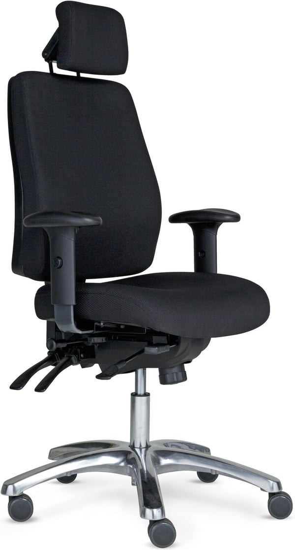 Toplux Pro 40 -kontorsstol med nackstöd och armstöd, svart