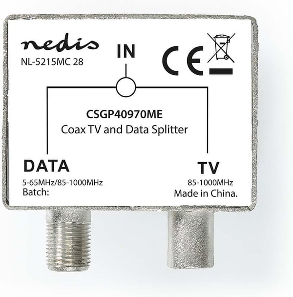 Nedis TV / Data-splitter, til brug med fjernsyn og kabelmodem