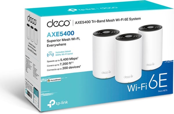 TP-LINK Deco XE75 Tri-Band WiFi 6E Mesh System, 3-pakke