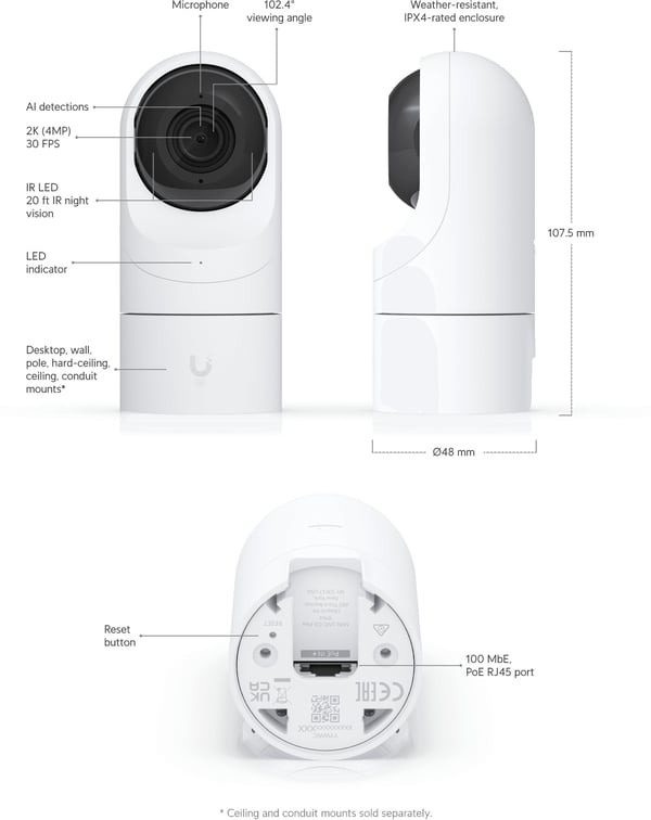 Ubiquiti UniFi G5 Flex overvågningskamera til indendørs og udendørs brug