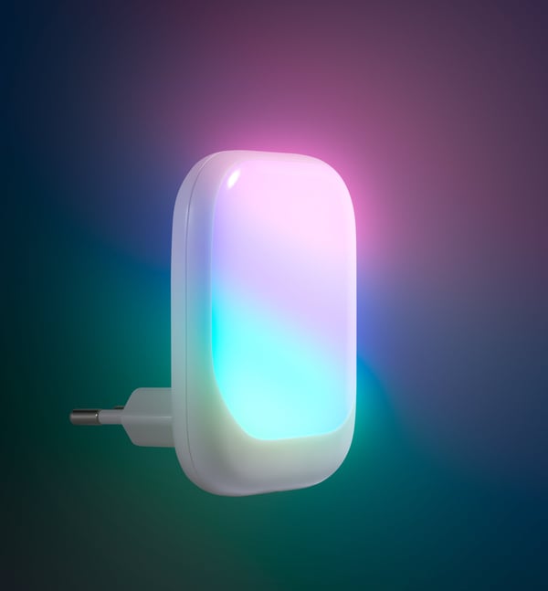 Fuj:tech Compact Lumina RGB nattlampa med skymningssensor, 2 st, vit