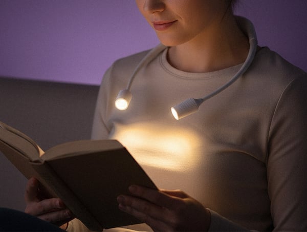 Fuj:tech läs- och hantverkslampa, USB-laddningsbar, vit
