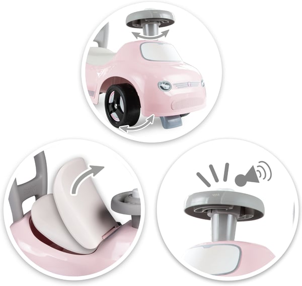 Smoby Bil 2i1 -sparkbil, rosa