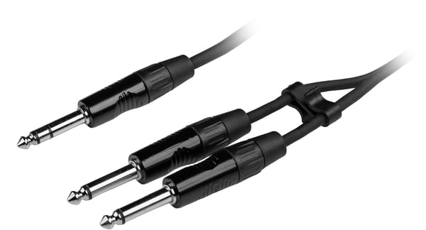 Fuj:tech 6,3 mm TRS hane – 2 x 6,3 mm TS hane Y-adapterkabel, 3 m