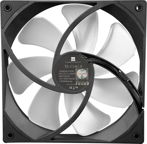 Thermalright TL-C14C-S ARGB -blæser, 140 mm, sort