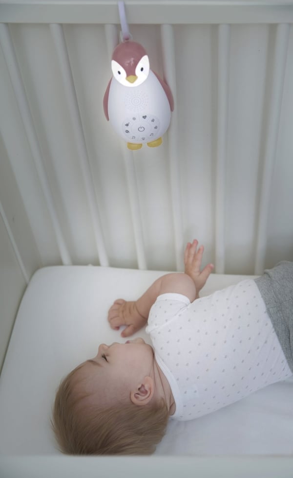 Zazu Zoe - højttaler natlampe, pingvin, grå